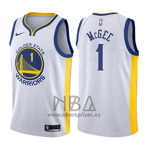 Camiseta Golden State Warriors Javale McGee NO 1 Association 2017-18 Blanco